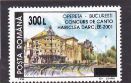 MUSIQUE,OPERA , HARICLEA DARCLEE OVERPRINT STAMPS 2001  ** MNH ROMANIA. - Unused Stamps