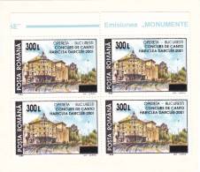 MUSIQUE,OPERA , HARICLEA DARCLEE OVERPRINT STAMPS 2001  ** MNH IN BLOCK OF FOUR,ROMANIA. - Neufs