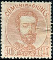 Ed 125(*) Amadeo 40 Céntimos Castaño Claro De 1872 En Nuevo - Ungebraucht