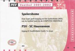 PSV-SC Heerenveen Dutch League Football Match Ticket - Eintrittskarten