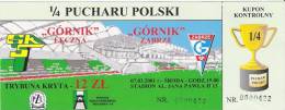 Gornik Leczna-Gornik Zabrze Poland Polish League Football Match Ticket - Eintrittskarten
