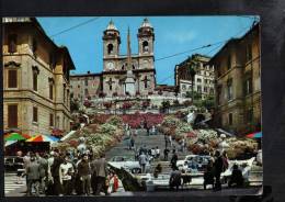 H481 Roma, Trinità Dei Monti O Piazza Di Spagna - Auto Cars Voitures - Animata - V. 1966 - Piazze