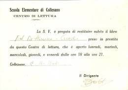 COLLESANO  /  Cartolina Pubblicitaria - Scuola Elementare Di Collesano - Centro Di Lettura _ Viaggiata - Marsala