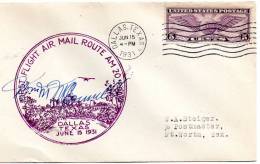 Dallas TX To Fort Worth TX 1931 First Flight Air Mail Cover - 1c. 1918-1940 Briefe U. Dokumente