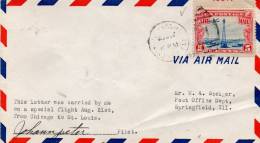 Chicago ILL 1928 Air Mail Cover - 1c. 1918-1940 Lettres