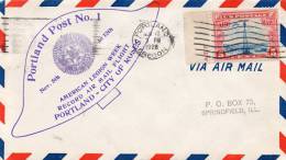Portland OR 1928 Air Mail Cover - 1c. 1918-1940 Briefe U. Dokumente