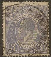 AUSTRALIA 1926 3d Dull Ultra KGV SG 100 U YH217 - Used Stamps