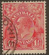 AUSTRALIA 1926 1 1/2d Scarlet KGV SG 96 U YH215 - Oblitérés