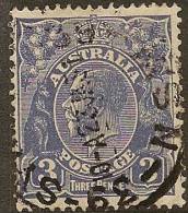 AUSTRALIA 1926 3d Deep Ultra KGV SG 100b U YH221 - Oblitérés