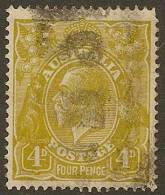 AUSTRALIA 1924 4d Olive-yellow KGV SG 80 U YH355 - Oblitérés