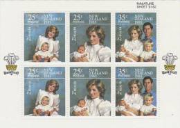 New Zealand 1985 Health-Royalty MS MNH - Hojas Bloque