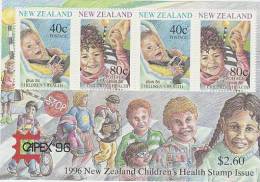 New Zealand 1996 Health MS Overprinted Capex 96 MNH - Blocks & Sheetlets