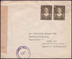 Netherlands 1949, Censored Cover Den Haag To Wien - Brieven En Documenten