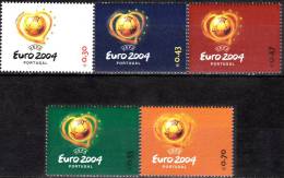 PORTUGAL - 2003, UEFA  Euro 2004  ( Série, 5 Valores )  ** MNH  MUNDIFIL  Nº 2980/4 - Nuevos