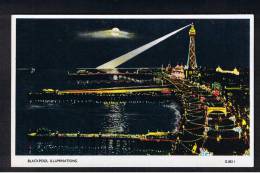 RB 928 - Valchrome Postcard - Blackpool Illuminations - Piers & Tower - Lancashire - Blackpool