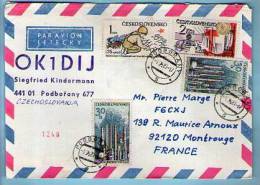 Tchécoslovaquie Lettre Par Avion Letecky By Air Mail CAD Podborany 1-07-1981 / 4 TP Pour La France - Radio-amateur - Lettres & Documents