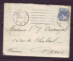 TIMBRE. LETTRE. PAYS BAS. FRANCE. PARIS. 1910. NEDERLAND - Cartas & Documentos