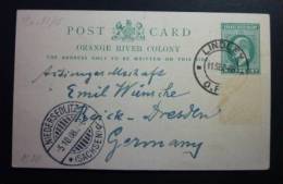 ORANGE RIVER COLONY 1908: Post Card To Germany, O - FREE SHIPPING ABOVE 10 EURO - Orange Free State (1868-1909)