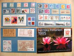 1985 Year Complecte Swedish Stamps In Special Folders Book, Sweden Timbres Mint - Nuevos