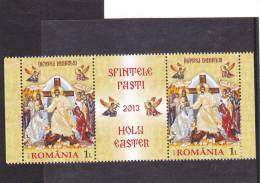 PAQUES, HOLY EASTER 2013 STAMPS IN TRIPTIK + LABELS ,** MNH, ROMANIA. - Easter