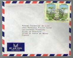 Lettre Cover Par Avion Via Air Mail De Mauritius Ile Maurice Pour France - CAD Bambous / 2 Tp Protection Environnement - Maurice (1968-...)