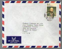 Lettre Cover Par Avion Via Air Mail De Mauritius Ile Maurice Pour France - CAD Quatre Bornes 1989 / Tp Révolution France - Maurice (1968-...)