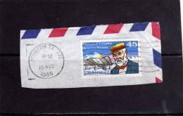 USA - STATI UNITI 1988 AIR MAIL AVIATOR PIONEER  SAMUEL LANGLEY  AIRMAIL AEREA PIONIERE AVIAZIONE AERIENS AVIATION USED - 3a. 1961-… Afgestempeld