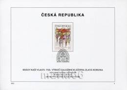Czech Republic - 2013 - Beauties Of Our Country - 750th Anniversary Of Zlatá Koruna Monastery - FDS - Cartas & Documentos