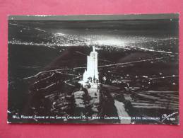 Rppc  Sanborn  Will Rodgers Shrine On Cheyenne Mt At Night  Colorado Springs In Background-----   Ref  897 - Colorado Springs
