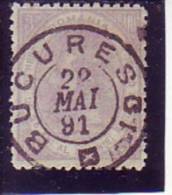 KARL I-CHARLES I-3 B-POSTMARK-BUCUREST-25 ANNIV-CORONATION-ROMANIA-1891 - Used Stamps