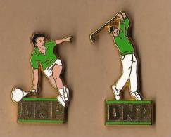 LOT DE  2 PIN'S BNP , Tennis, Golf. - Tenis