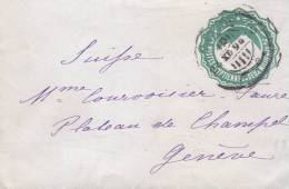 G) 1894, EGYPT POSTAL STATIONARY PYRAMID, TO GENEVE SWITZERLAND XF - 1866-1914 Ägypten Khediva