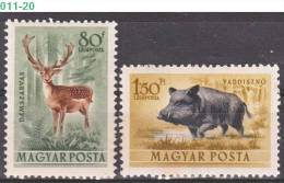 HUNGARY, 1953, Wild Animals,  Sc/Mi C117,C119 / 1291,1293 - Neufs