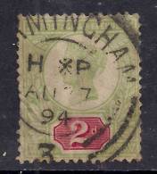 GB 1887 - 92 QV 2d Used Green/Red Jubilee Stamp SG 200.( K738 ) - Oblitérés
