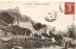 LE TEIL  RUINES DU  CHATEAU,ENFANTS    REF 32217 - Le Teil