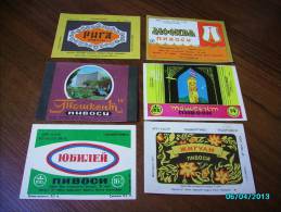 UZBEKISTAN  USSR  RUSSIA    BOTTLE  LABEL , BEER  6 LABELS SET - Alcools