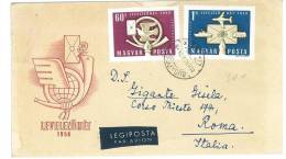 UNGHERIA ANNO 1959 GIORNATA DELLA LETTERA  - POSTA AEREA - Poststempel (Marcophilie)