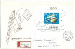 UNGHERIA ANNO 1965 ASTRONAUTICA - SPAZIO - MISSILISTICA  - POSTA AEREA - FOGLIETTO - Postmark Collection