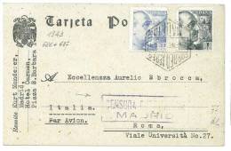 SPAGNA - SPAIN - TARJETA POSTAL - ANNO 1943 - Y&t 686/687 - BOLLO DI CENSURA - MADRID - 1931-....