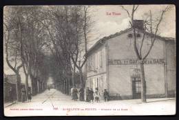 CPA ANCIENNE- FRANCE- ST-SULPICE-LA-POINTE (81)- AVENUE DE LA GARE EN HIVER- BELLE ANIMATION- HOTEL CAFÉ GROS PLAN - Saint Sulpice