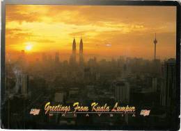 MALAYSIA,KUALA LUMPUR,GENERAL MOURNING VIEW-K.L.TOWER;PETRONAS TWIN TOWERS 2001  NICE  VINTAGE STAMP - Malaysia