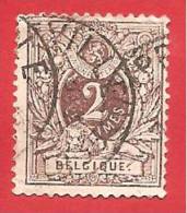 BELGIO - BELGIQUE - 1888 - Lying Lion - LEONE CORICATO  - Cent. 2 - Y & T BE44 - 1869-1888 Lion Couché