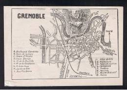 RB 929 - Early Town Centre Map Of Grenoble France - Mapas Topográficas