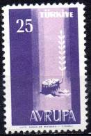 TURKEY 1958 Europa. - 25k. - Lilac And Violet MNH - Ungebraucht