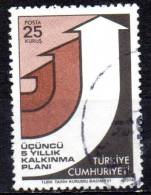 TURKEY 1974 "Turkish Development". - 25k - Arrows (3rd Five Year Development Programme) FU - Usati