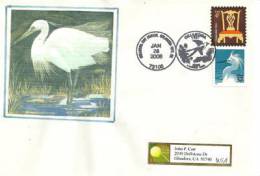 USA. L'aigrette Blanche, Enveloppe Souvenir , Année 2008 - Storks & Long-legged Wading Birds