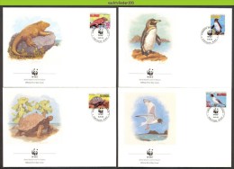 Nad125fb WWF FAUNA VOGEL Leguaan Reptiel Pinguin Schildpad Meeuw Iguana Reptile Bird TURTLE ECUADOR GALAPAGOS 1992 FDC'S - FDC