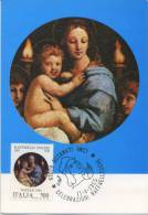 ITALIA - FDC MAXIMUM CARD 1983 - NATALE - DIPINTI DI RAFFAELLO - ANNULLO SPECIALE - Maximumkaarten
