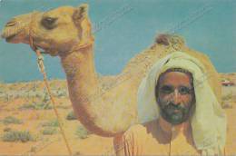 SAUDI ARABIA, Beduin With His Camel,  Vintage Old Photo Postcard - Saoedi-Arabië