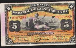 CUBA   P48b   5  PESOS  1896  VF+ - Kuba